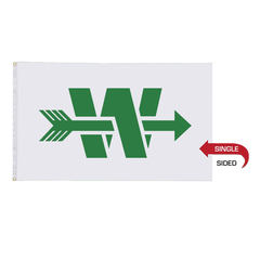 Single Sided Nylon Flag (60" W x 36" H, WHITE)