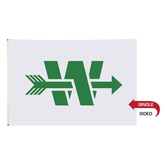Single Sided Nylon Flag (72" W x 48" H, WHITE)