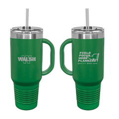 Walsh 40 oz travel mug with straw   green