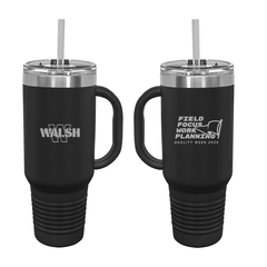 Walsh 40 oz travel mug with straw   black