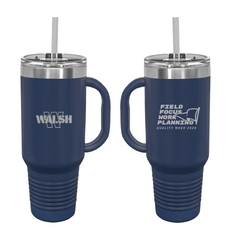 Walsh 40 oz travel mug with straw   navy