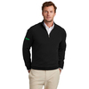 Brooks Brothers Men's Deep Black Cotton Stretch Quarter Zip Sweater